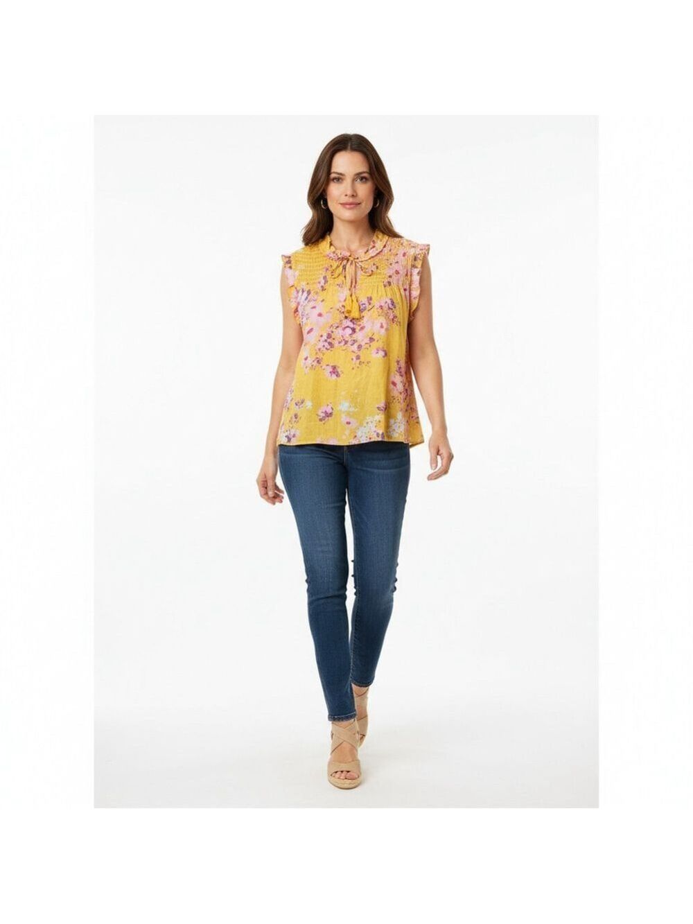 Nanette Lepore Mango Mojito Floral Blouse Size S (18” PTP)